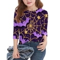 thumbnail image 3 of Favoffer Toddler Girls Boys 3/4 Sleeve T-Shirt Halloween Pumpkin Ghost Graphic Crewneck Top Casual Soft Pullover for Party Daily Weekend Outings Campus Teen 3-14Y, 3 of 6