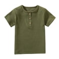 thumbnail image 4 of UngA Boys Short Sleeve Henley Shirt Button Front Summer Tops Toddler Boys Ribbed T-Shirt (AG,7-8 Years), 4 of 6