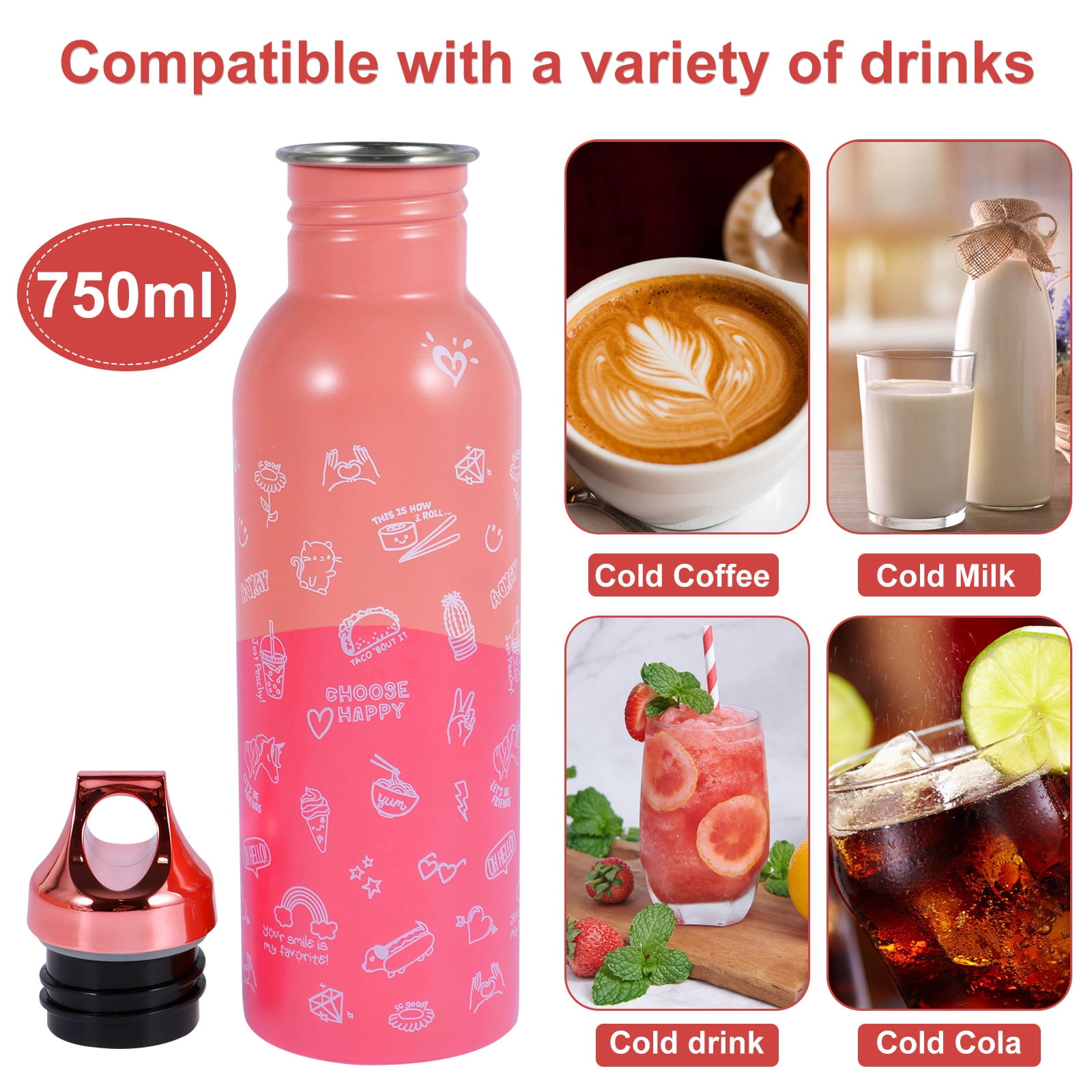 Bouteille En Verre à Changement De Couleur 350 Ml, Bouchon Bois, étanche, Pour Boissons Froides, Sport, Bureau, 2 Pièces