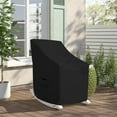 thumbnail image 5 of Rocking Chair Cover 18 Oz Waterproof - 100% Weather Resistant PVC Coated Patio Furniture Cover with Air Pockets & Drawstring for Snug Fit (45" (H) X 36" (W) X 44" (D) X 15" (FH), Black), 5 of 6