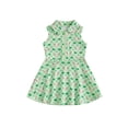 thumbnail image 1 of Argulvti Robe d'Été Trapèze pour Petites Filles Sans Manches à Col Rabattu à Fermeture Éclair Robe de Golf à Imprimé, 1 of 9