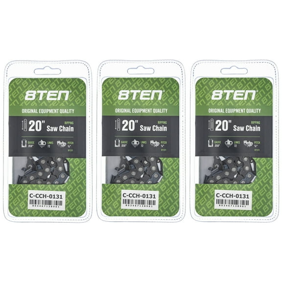 Ripping Chainsaw Chain 20 inch .058 3/8 72DL for Husqvarna Makita 3 Pack 810-CCC2353H