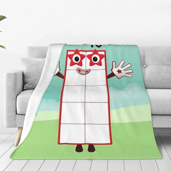 Numberblock-1 (3) Travel Fleece Plush Blankets for Home Bed Couch Livingroom, Black