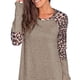 thumbnail image 2 of Camiseta de manga larga para mujer, moda informal, estampado, bloque de color, cuello redondo, para la vida diaria y el trabajo, 2 of 6