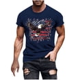 thumbnail image 3 of Vetsdori Men's Fourth of July Tshirts Short Sleeve Red White and Blue Pullover Eagle Outdoor,Independence Day Crew Neck Patriotic Tops for Men, 3 of 6