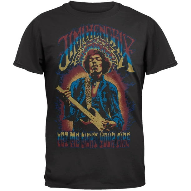 Jimi Hendrix - Jimi Hendrix - Light Your Fire Soft T-Shirt - Walmart ...