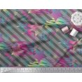 thumbnail image 2 of Soimoi Georgette Viscose Fabric Star & Diagonal Stripe Printed Fabric 1 Yard 42 Inch Wide, 2 of 3