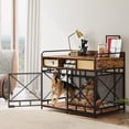 thumbnail image 6 of Fulhope Large Dog Crate Furniture 43", Dog Kennel Indoor, Wood Dog Cage Table with Drawers Storage, Heavy Duty Dog Crate, Sturdy Metal, 43.3"L x 27.6"W x 35.7"H (Rustic Brown), 6 of 8