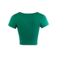 thumbnail image 3 of A2Y Women's Scoop Neck Short Sleeve Basic Crop Top New Emerald M, 3 of 5