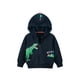 thumbnail image 3 of Sudadera con capucha de dibujos animados de dinosaurios de primavera 2024 para niños y niñas, sudadera informal simplificada con cremallera de algodón y forro polar, 3 of 5
