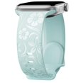 thumbnail image 1 of Correa Con Grabado Floral Compatible Con Apple Watch Band De 38 Mm, 40 Mm, 41 Mm, 42 Mm, 44 Mm, 45 Mm, 46 Mm, 49 Mm, Correa De Silicona Brillante Con Diseño De Flores Silvestres Para Iwatch Band Serie, 1 of 5