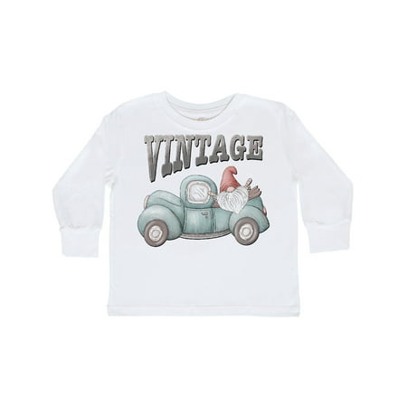 

Inktastic Vintage Pickup Truck with Gnome Gift Toddler Boy or Toddler Girl Long Sleeve T-Shirt