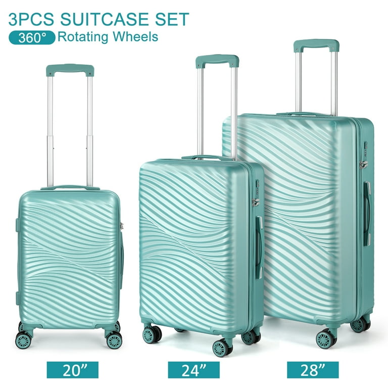 Hikolayae Wave Hardside Spinner Suitcase Luggage Sets with Wheels