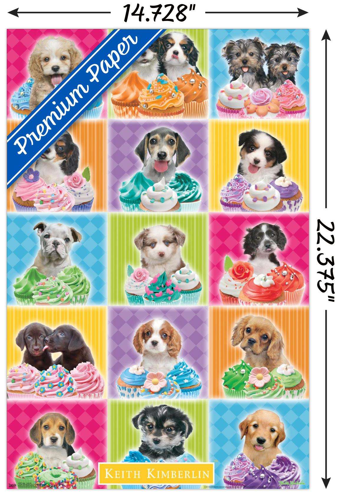 Keith Kimberlin - Puppies - Cupcakes Wall Poster, 14.725" x 22.375"