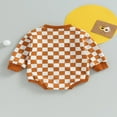 thumbnail image 4 of PENGXIANG Bébé Garçon Filles Manches Longues Damier Imprimé Sweat-Shirt Rompers Combinaison Vêtements, 4 of 7