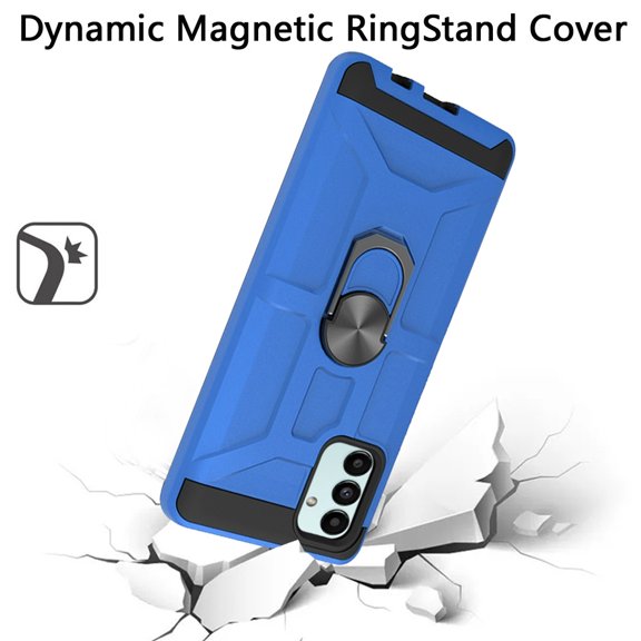 For Samsung Galaxy A13 5G Hybrid Stand Kickstand Ring Holder [360° Rotating] Armor Dual Layer Hard TPU Work with Magnetic Car Mount Cover ,Xpm Phone Case [Blue]