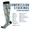thumbnail image 2 of FORMRS Womens Knee High Socks Casual Long Thick Travel Daily Wear, 2 Pairs, Blue Blossom, 2 of 6