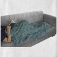 thumbnail image 6 of Turtle Soft Flannel Fleece Throw Blanket, Illustration of Floating Animals on Floral Patterned Background, Cozy Plush for Indoor and Outdoor Use, 60" x 80", Petrol Blue Dark Teal, by Ambesonne, 6 of 6