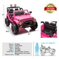 thumbnail image 3 of 12V Battery Kids Ride On Truck Jeep Car 3 Speeds w/Music,Lights,Cover,Remote Control(Pink), 3 of 16