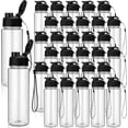 thumbnail image 2 of 30 Pieces Water Bottle Bulk 17 oz Plastic Sports Water Bottles Bulk with Handle Strap Lightweight Leakproof Drink Flip Top for Adults Fit Gym(Macarons Style,Macarons Color, 2 of 7