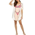 thumbnail image 3 of Women Funny Bikini Print Tops Dress, Casual Short Sleeve Mini Dresses, 3D Bikinis Set Pattern Loose Fit Shirt Skirts Beachwear Bikini Cover Up Sleepwear Nightwear, 3 of 6
