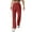 Red, variant on Women's Pants Ice Silk Wrinkled Drawstring Casual Solid Color Elastic Waist Sports Casual Plus Size