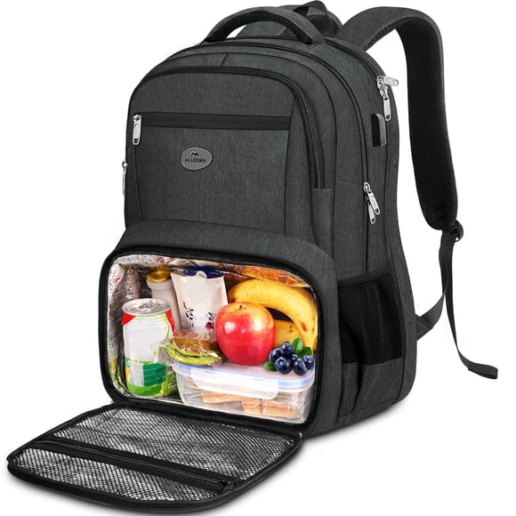 MATEIN Sac à Dos 18 Pouces pour Hommes, Sac à Dos de Travail Extra Grand avec Compartiment à Lunch, Sac Isotherme Résistant à l'Eau avec Port USB, Robuste