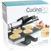 CucinaPro Piccolo Pizzelle Baker- Nonstick Electric Press Makes 4 Mini Cookies at Once- Recipe Guide Included - Fun Baking Supplies for Party, Italian Waffle Dessert Treat Making