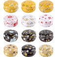 thumbnail image 1 of FlowerPaquete de 12 latas redondas vacías para velas, mini latas de viaje con flores, botella de contenedor recargable de 20 ml para velas, bálsamo labial, ungüento, sombra de ojos, 1 of 2