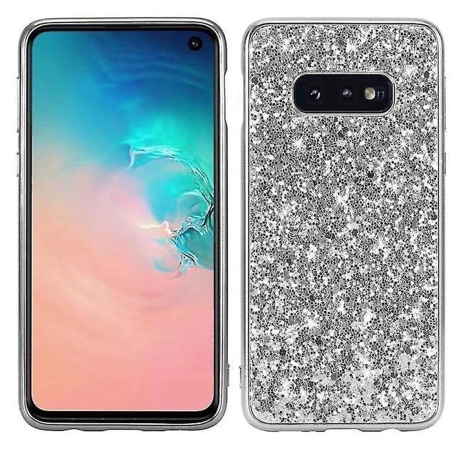 Funda protectora de TPU con purpurina y polvo a prueba de golpes para Galaxy S10+ (negra)