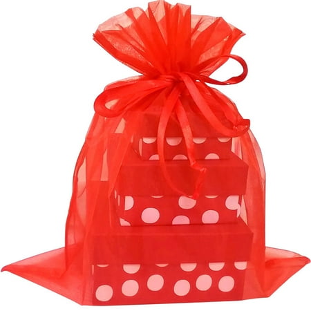 X Large Organza Bags 5 Red Color 12 14 Inch Pouch Bag X Large Organza Bags 5 Red Color 12 14 Inch Pouch Bag