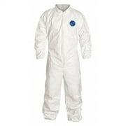 Dupont Collared Coverall,Elastic,White,2XL TY125SWH2X0025VP