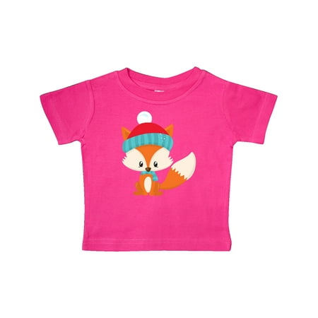 

Inktastic Cute Fox Fox With Hat And Scarf Orange Fox Gift Baby Boy or Baby Girl T-Shirt
