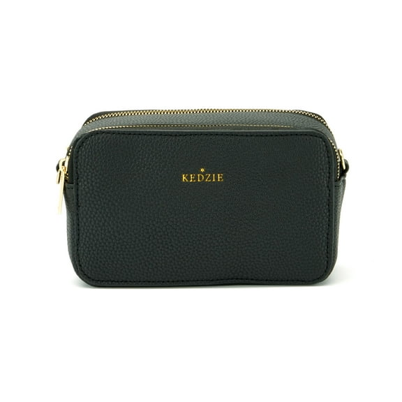 Kedzie Modernist Crossbody Bag Vegan Leather Camera Shape Bag, Black (Women's)