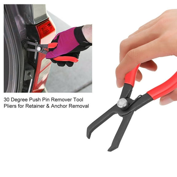 Clip Removal Pliers, Durable Rustproof 30° Angle Push Pin Pliers Black for Repair