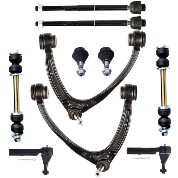 SCITOO Compatible fit for 10x Control Arm Sway Bar Stabilizer Links Ball Joints Tie Rod Ends fit Escalade Ext 2007-2013 for Chevy Avalanche Silverado 1500 for Cadillac Escalade Escalade Esv 2007-2014