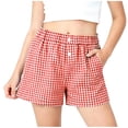 thumbnail image 6 of Fengactive Girls Gingham Loungewear Shorts Elastic Waist Button Detail Straight Leg with Convenient Side Pockets for 5-14T, 6 of 6