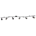 thumbnail image 3 of Alto 6 Light LED Matte Black with Gold Satin Brass Accents Mid-Century Modern Swing Arm Directional Ceiling Spot Fixture with Metal Shades, 3 of 6