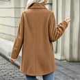 thumbnail image 6 of Women's Mid Length Wool Coat Lapel Collar Long Sleeve Button Front Classic Office Coat, 6 of 8