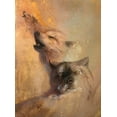 thumbnail image 2 of Lund, Denton 19x24 Gold Ornate Wood Framed with Double Matting Museum Art Print Titled - Wolf Cry, 2 of 4