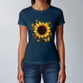thumbnail image 4 of NAMTYQX Womens Tshirts Cotton Loose Fit Soft Casual Round Neck Slack Graphic Stretchy Oversized Short Sleeve Bedrucktes Shirts for Women Trendy Summer Navy Size 3XL, 4 of 5