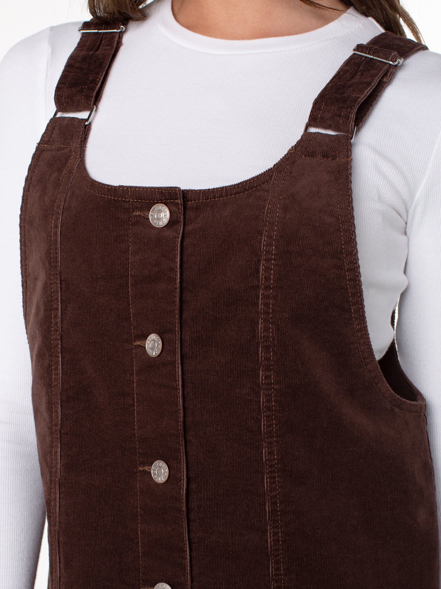 Celebrity Pink Women's and Women's Plus Corduroy Pinafore Mini Dress, Sizes XS-4X