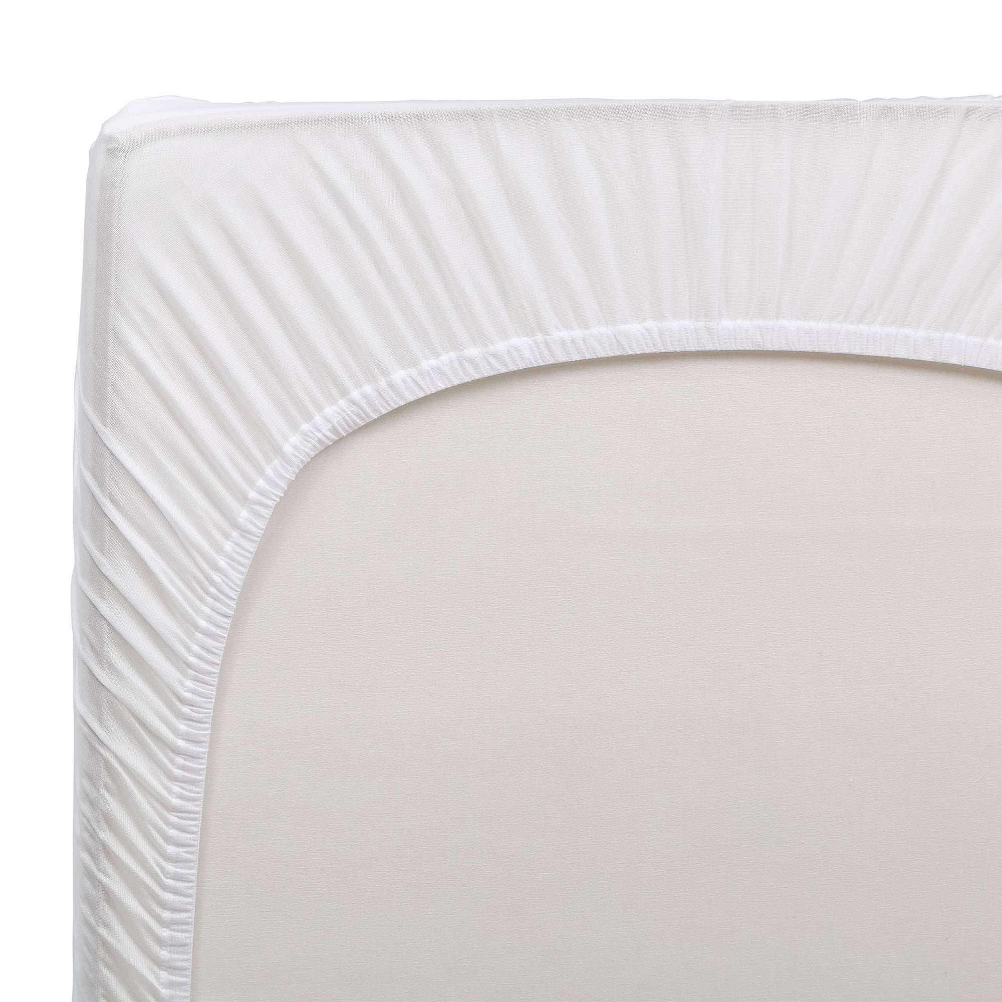 Beautyrest Black Luxury Fitted Baby Crib Mattress Pad Cover | Waterproof | 52? x 28? | Machine Washable (Bright White)