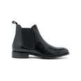 thumbnail image 2 of ANTHONY VEER ESSENTIALS Womens Black Goring Jefferson Almond Toe Block Heel Leather Chelsea 13, 2 of 4