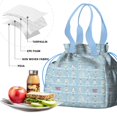 thumbnail image 4 of Blue Christmas Tree Pattern Drawstring Lunch Bag Women - Drawstring Lunch Bag Insulated for Work Office - Stain-Resistant Large Lunchbags for Women with Multi-Pockets, 4 of 6