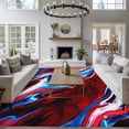 thumbnail image 3 of Large Area Rugs for Living Room Bedroom, Red Blue Marble 6'x9' Rug Washable Carpet Runner Indoor Outdoor, Modern Abstract Art Fluid Marble Non Slip Floor Mats Rug for Kitchen, Playroom, 3 of 8