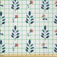 thumbnail image 2 of Ambesonne Leafage Fabric by the Yard Microfiber, Watercolor Flowers Art, 5 Yards, White Burnt Sienna Indigo, 2 of 2