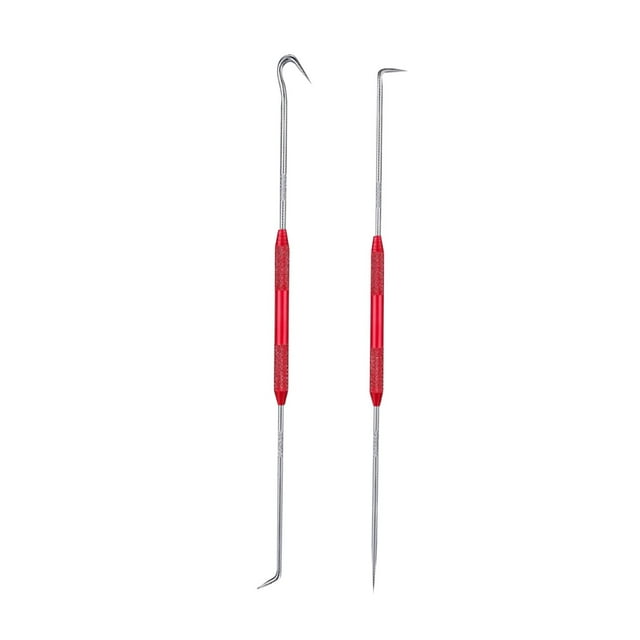 Gancho de sello de aceite, Mango antideslizante, Extractor de 21cm, multiusos, portátil, resistente, 2 piezas rojo plata