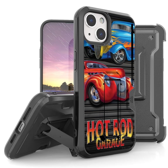 Armor Kombo Holster Rugged Cover Designed For Apple iphone 13 Mini 5.4" Case Black/Black