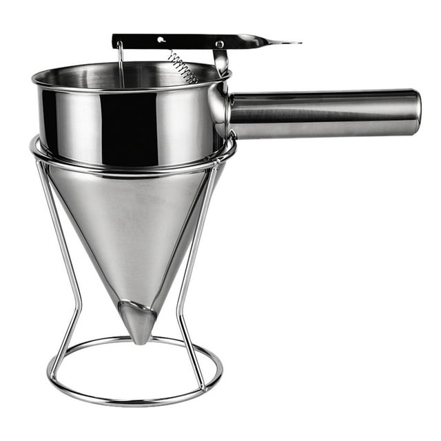 KAKOWELY Piston Funnel Octopus Ball Funnel Kitchen Sushi DIY Piston Funnel with Rack (Silver)10.31"X8.39"X5.2"